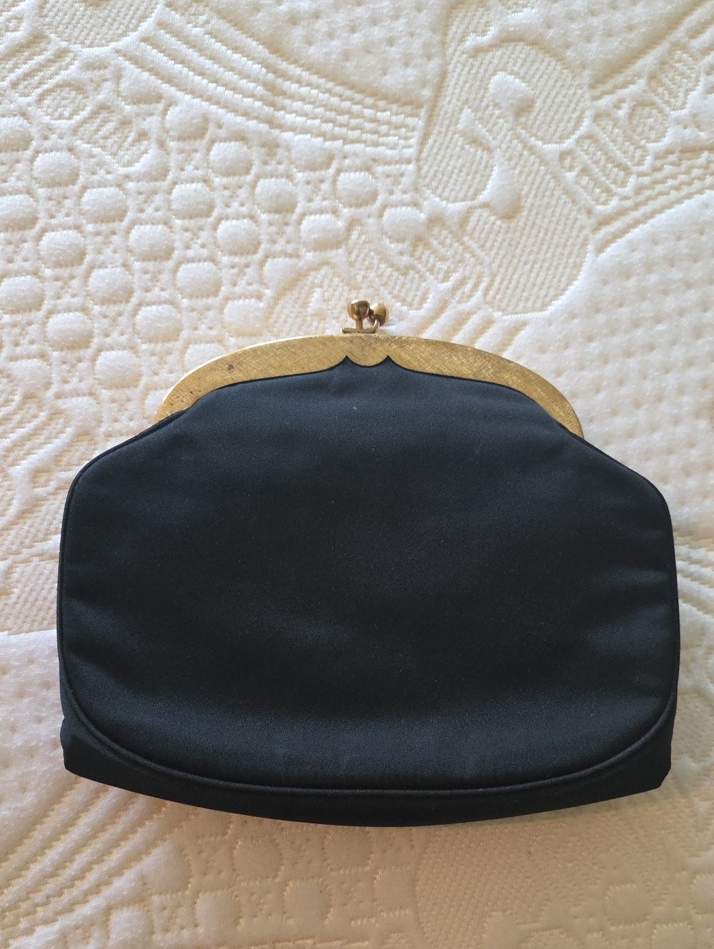 Twifaille By Rosenfeld Clutch 1950s MCM Black and Gold Purse